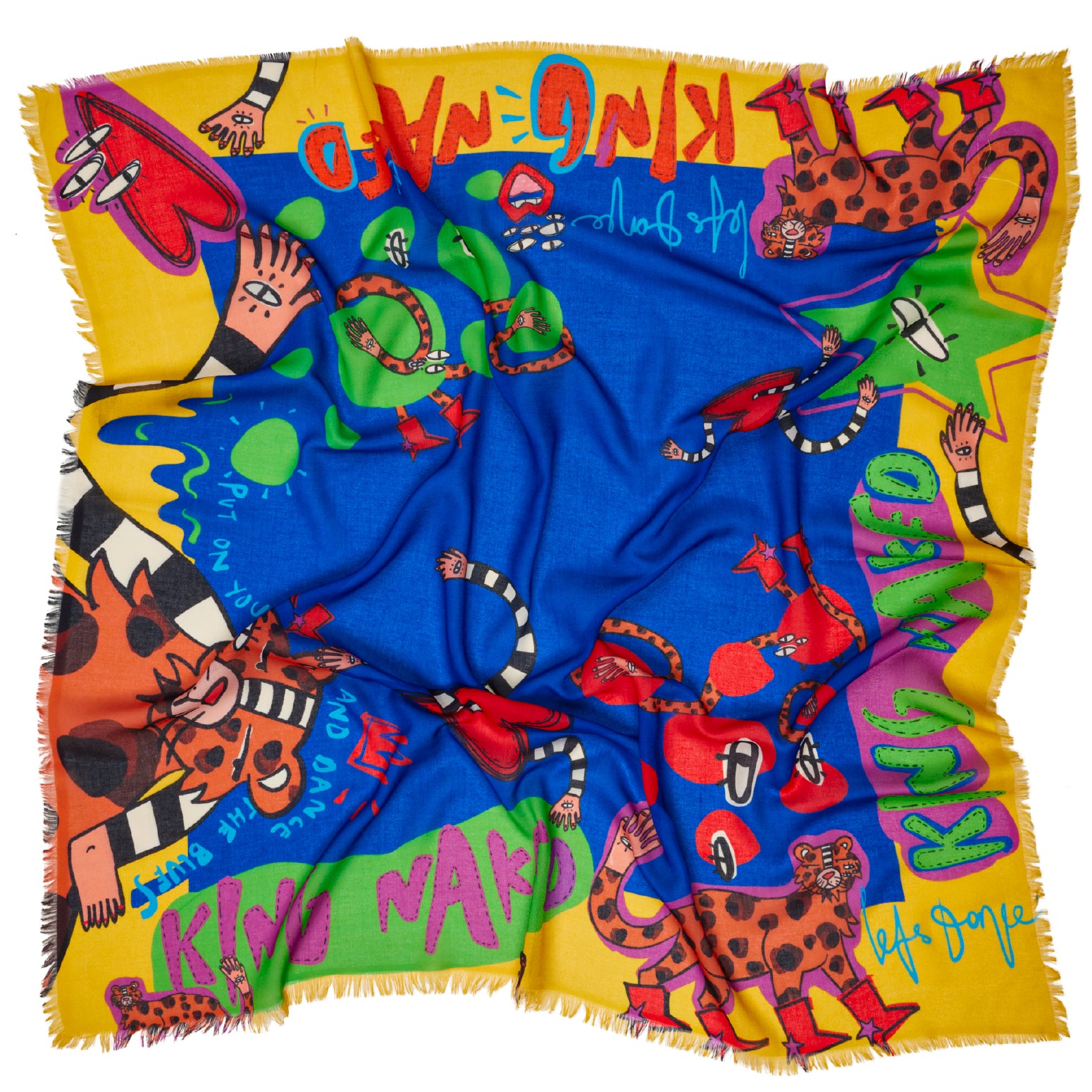 Red Shoes Illustrated Square Scarf