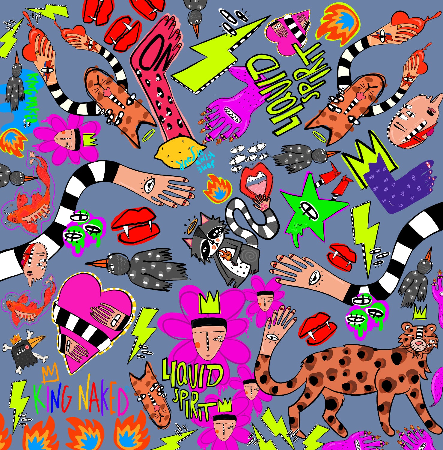 Give It To Me Illustrated Square Scarf