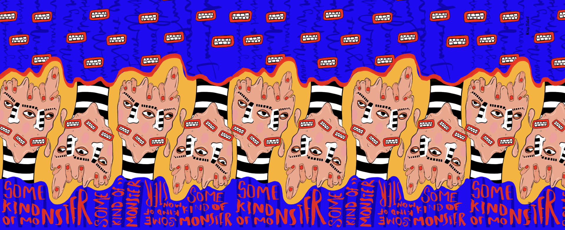 Some Kind of Monster Illustrated Rectangular Scarf