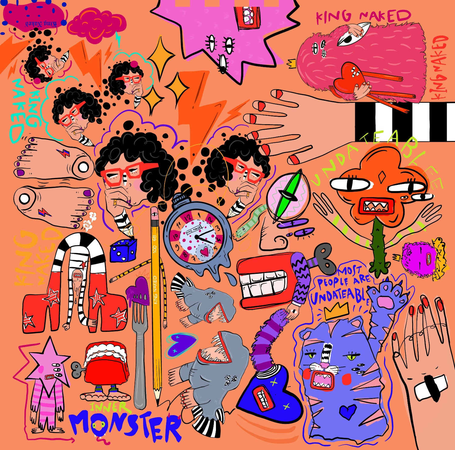 Monstero Illustrated Square Scarf