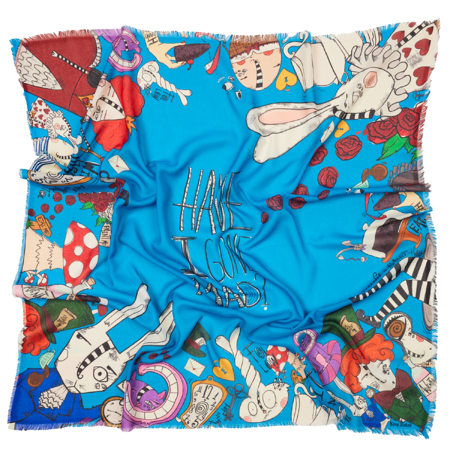 Have I Gone Mad Illustrated Square Scarf