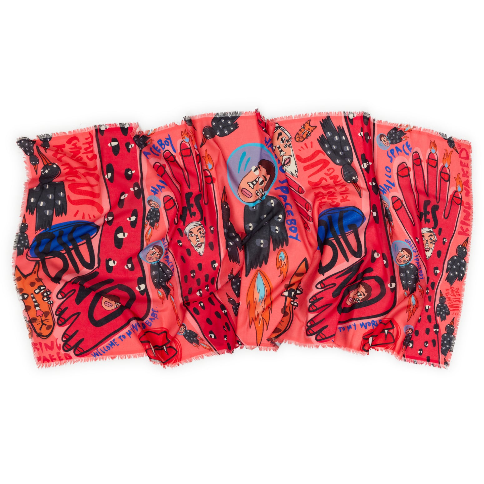 Hallo Space Boy Illustrated Rectangular Scarf