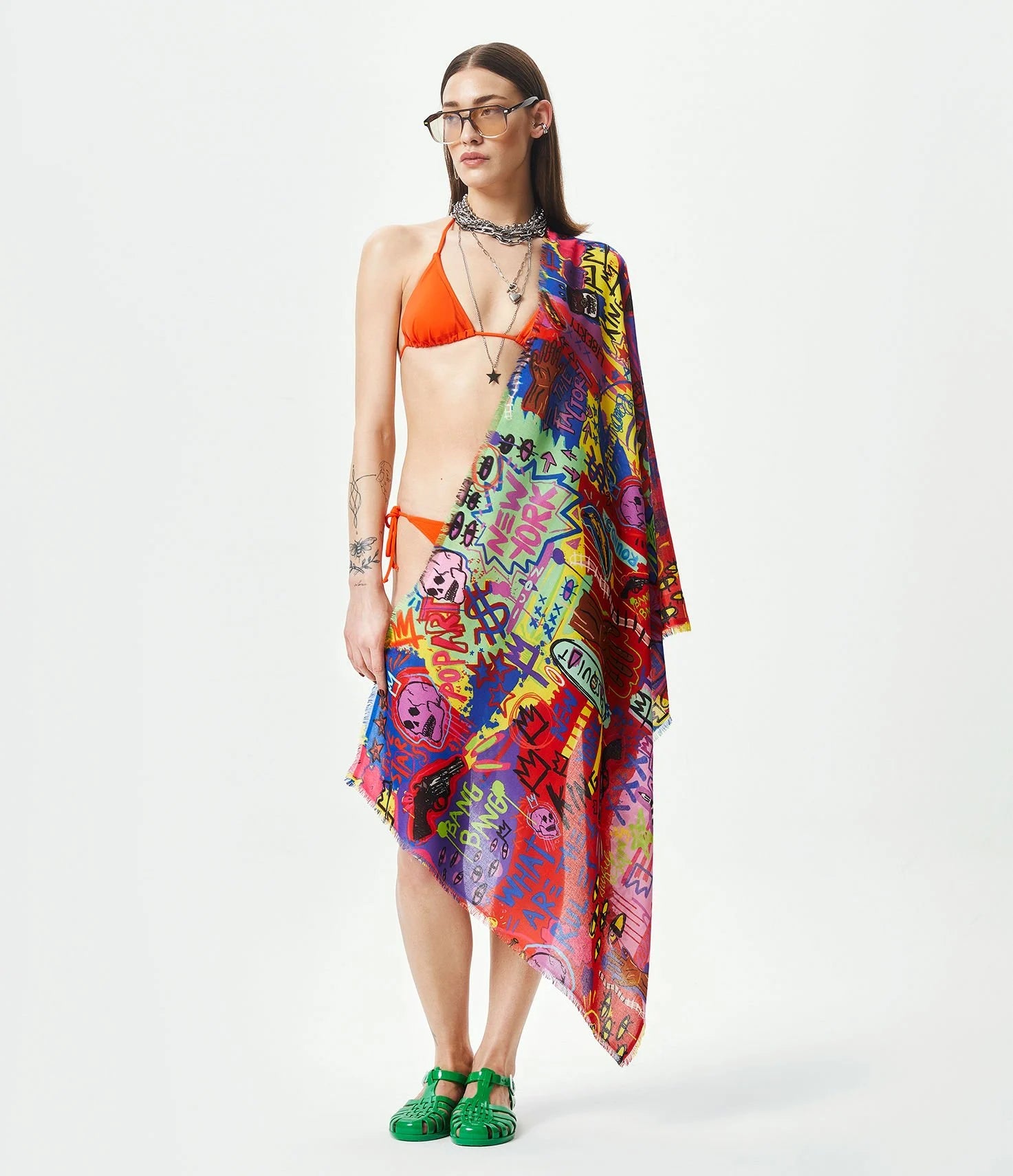 Fifteen Minutes Illustrated Rectangular Scarf
