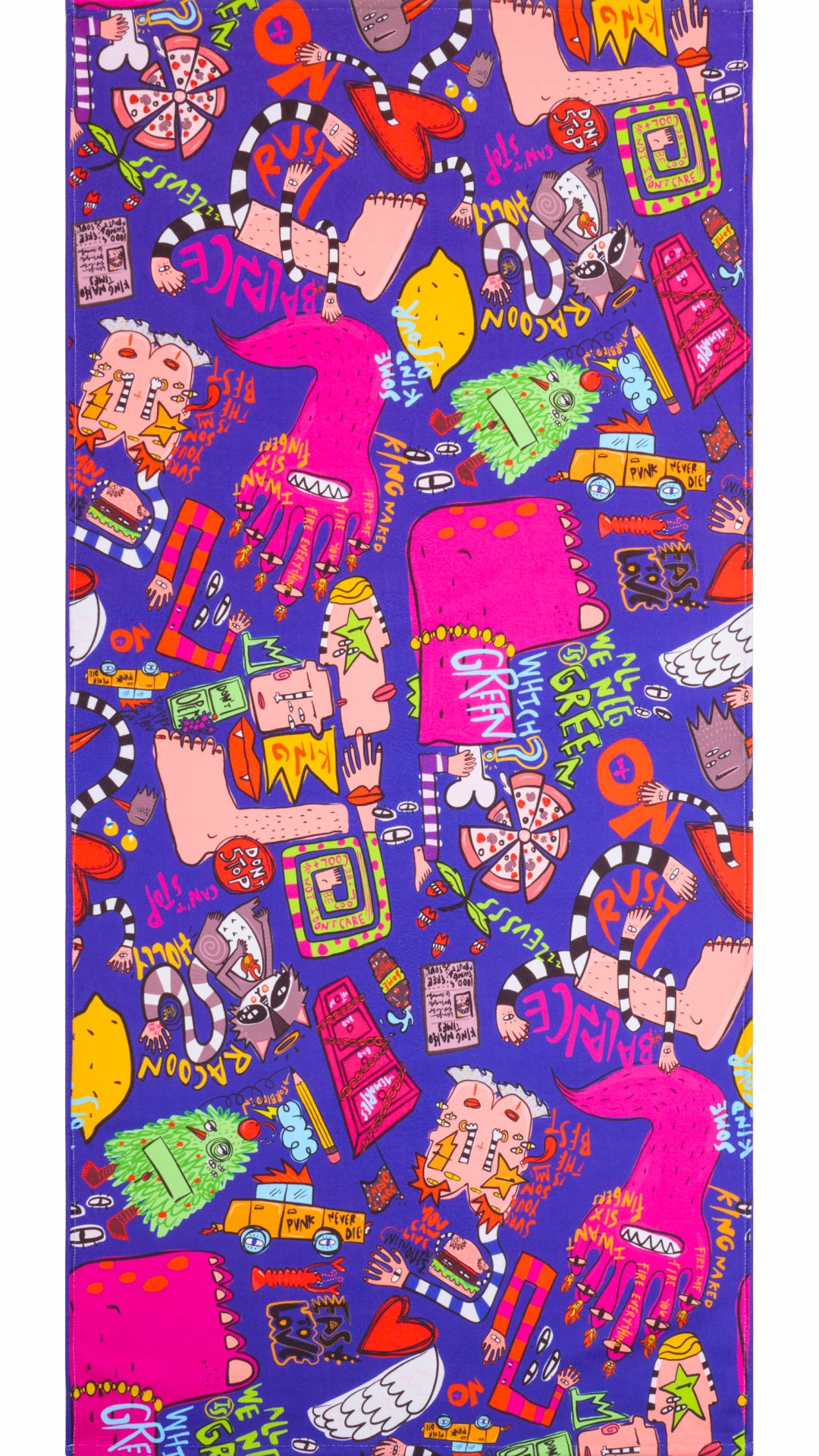 No Rush Illustrated Beach Towel