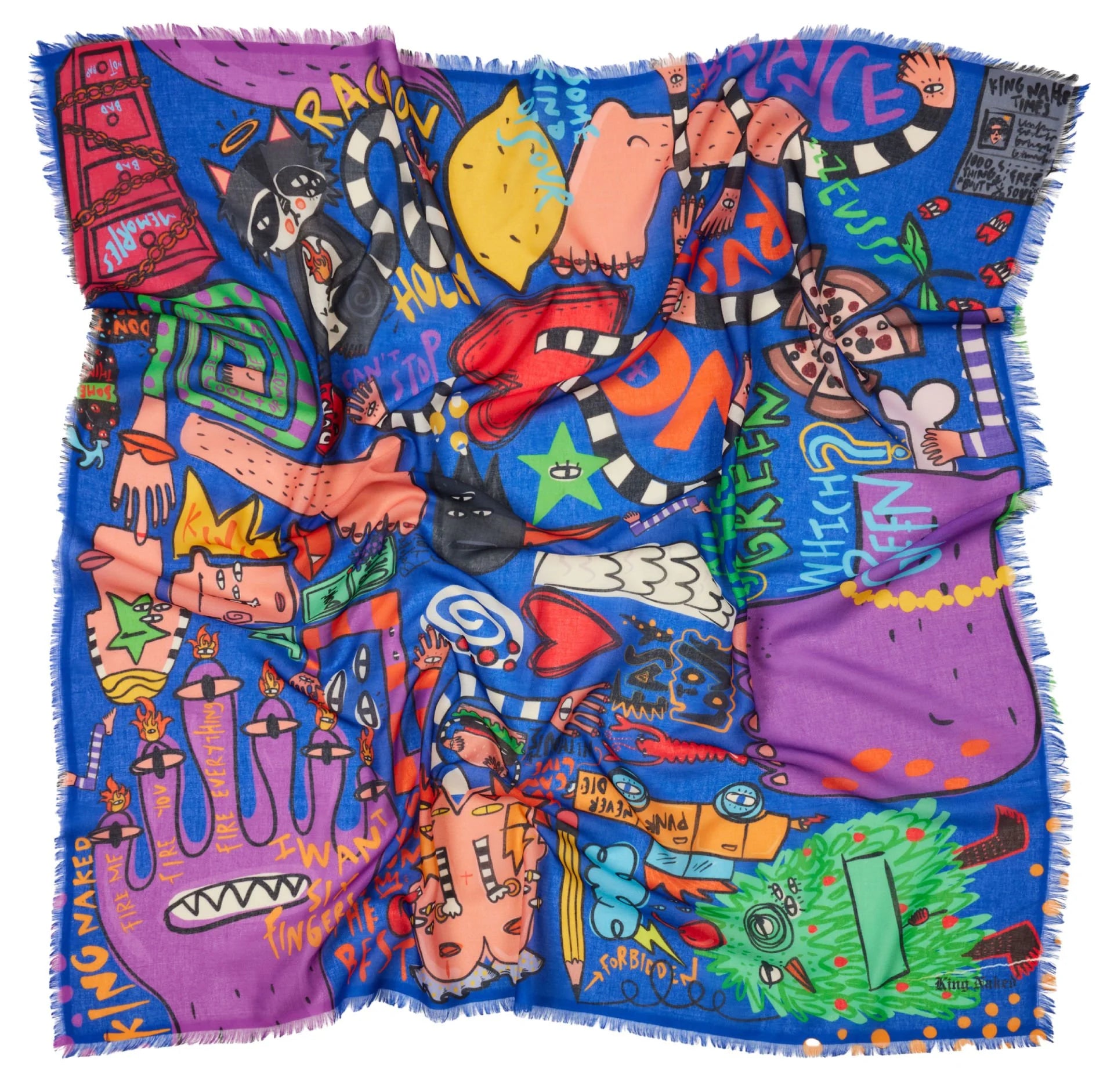 No Rush Illustrated Soft Square Scarf