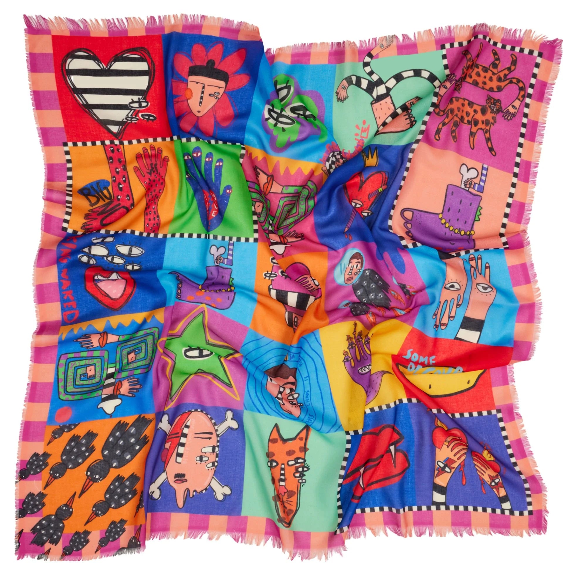 Sour Things Illustrated Square Scarf